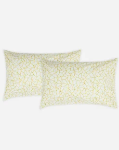 200 Thread Count Cotton Mini Leaves Pillowcase Pair*Jasper Conran Online