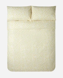 200 Thread Count Cotton Mini Leaves Pillowcase Pair*Jasper Conran New