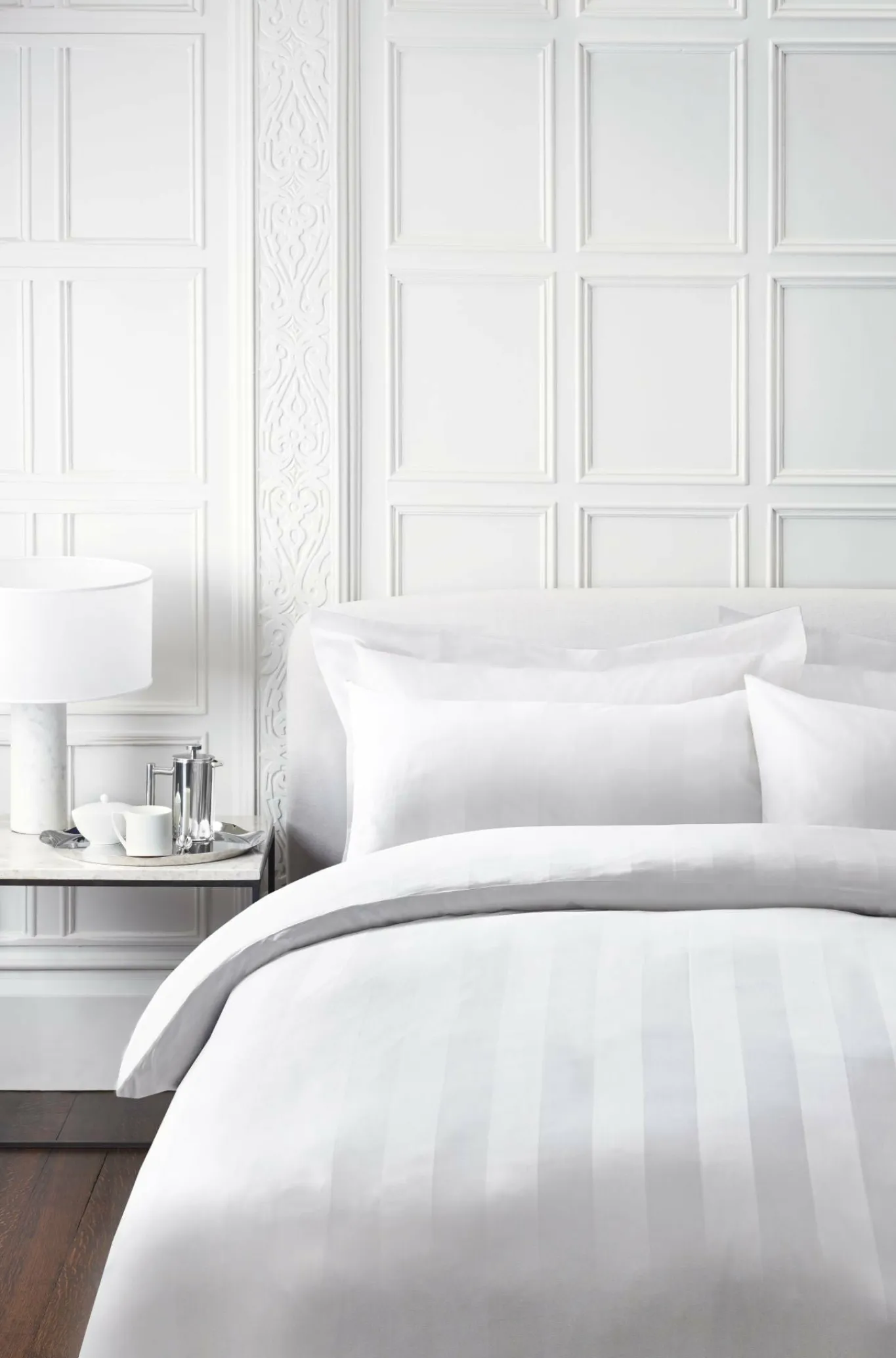 500 Thread Count Satin Stripe Duvet Cover*Jasper Conran Outlet