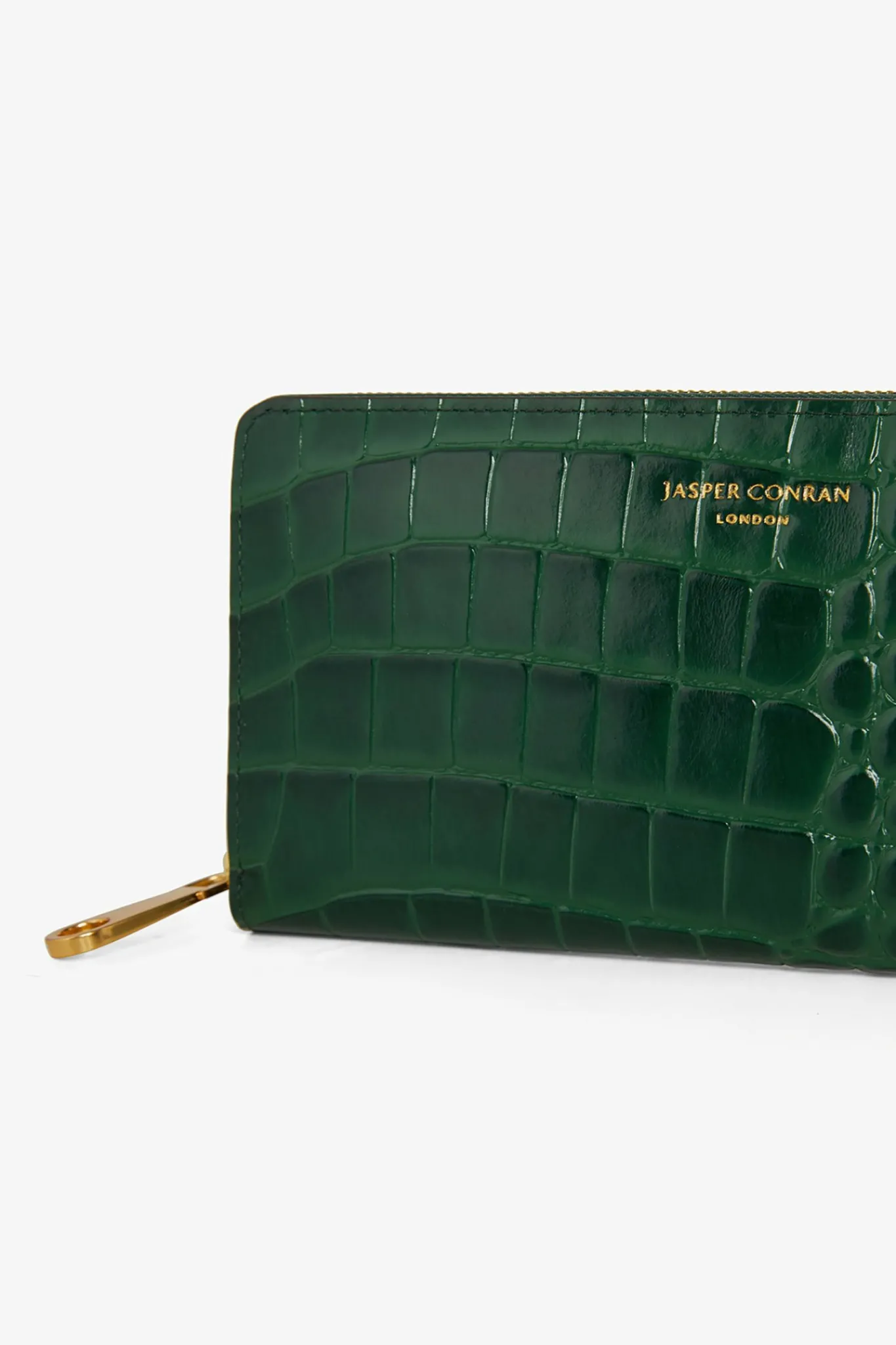 Alexis Leather Large Croc Zip Round Purse*Jasper Conran Cheap