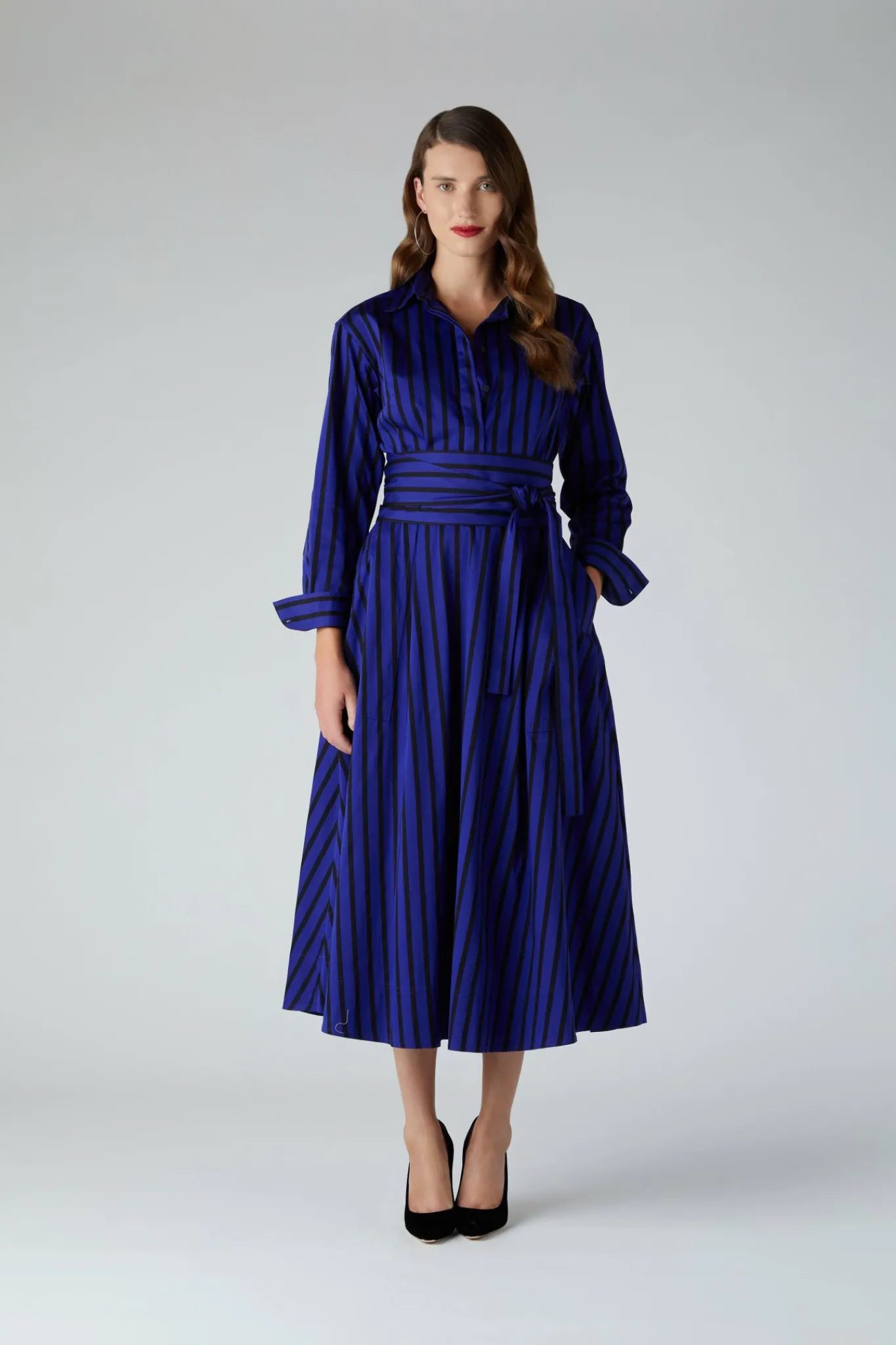 Blythe Stripe Full Skirt Shirt Dress*Jasper Conran New