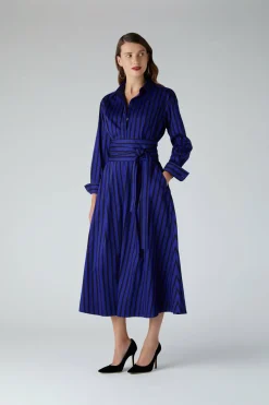 Blythe Stripe Full Skirt Shirt Dress*Jasper Conran New