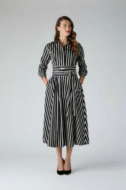 Blythe Stripe Full Skirt Shirt Dress*Jasper Conran Fashion