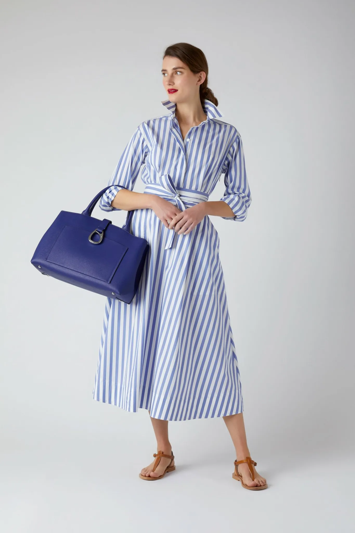 Blythe Striped Full Skirt Shirt Dress*Jasper Conran Outlet