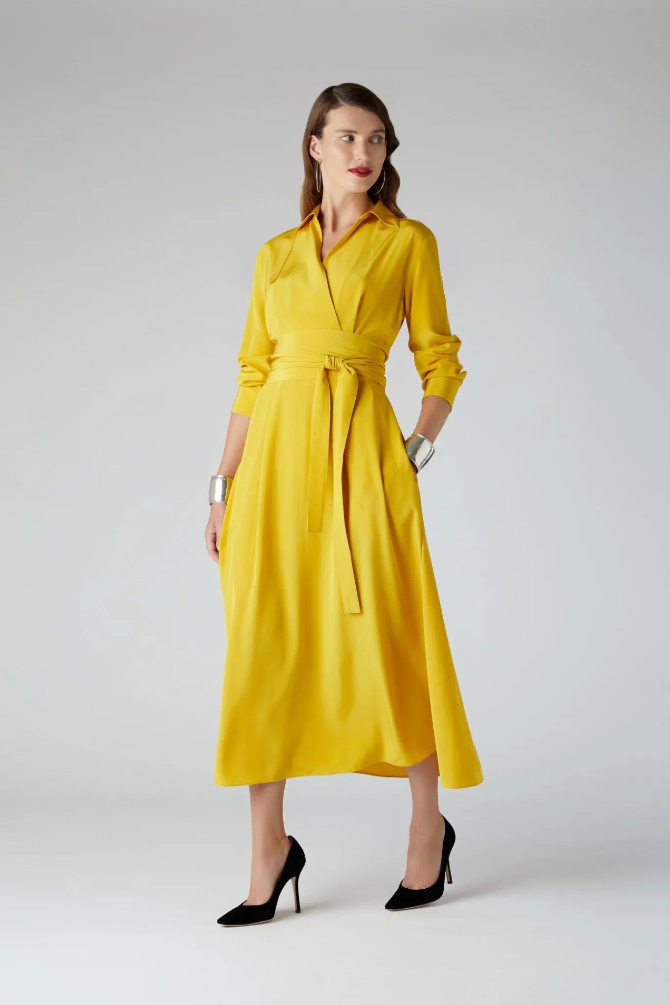 Celia Silk Full Skirt Shirt Dress*Jasper Conran Clearance