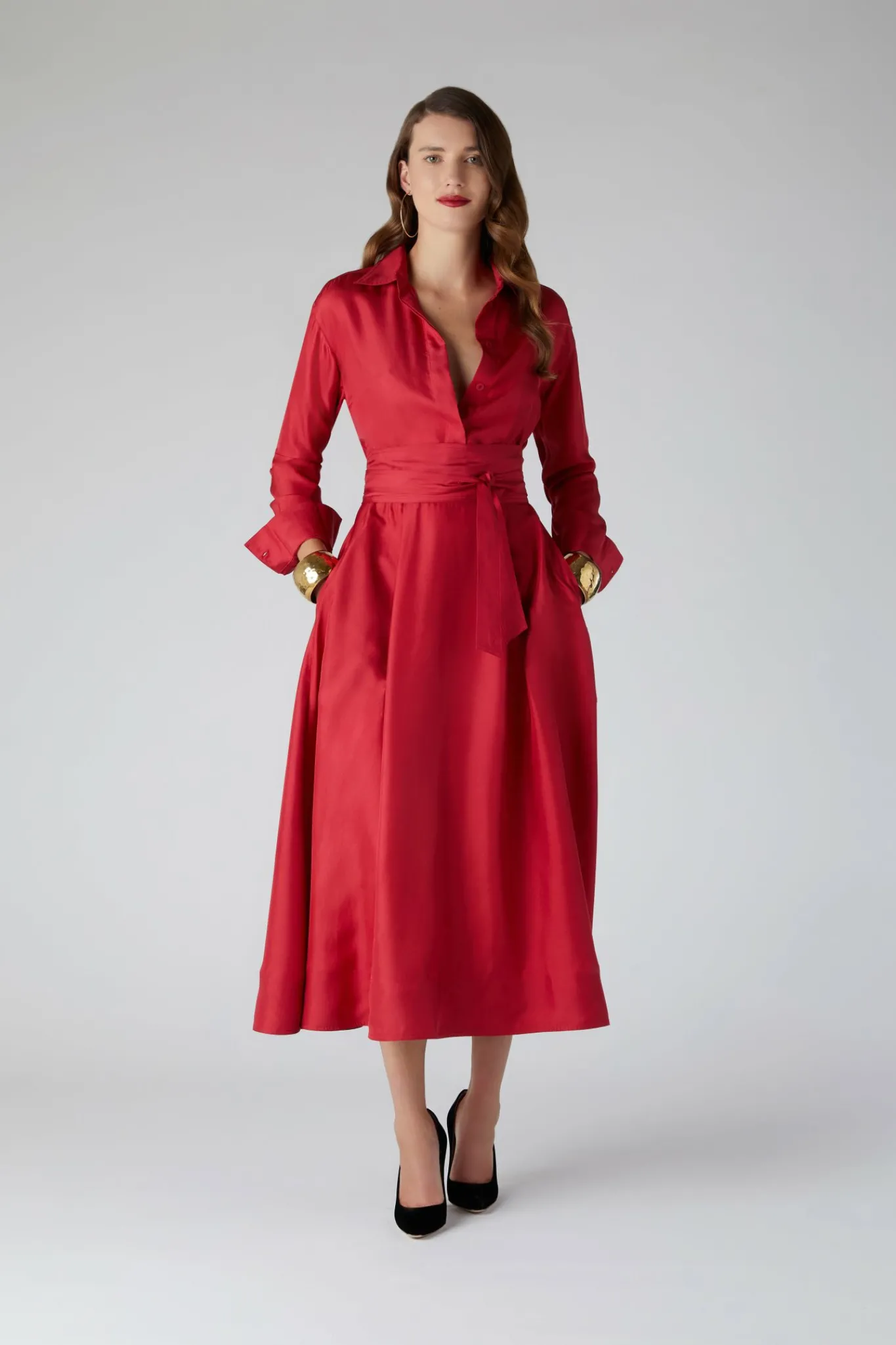 Edie Silk Full Skirt Shirt Dress*Jasper Conran Store