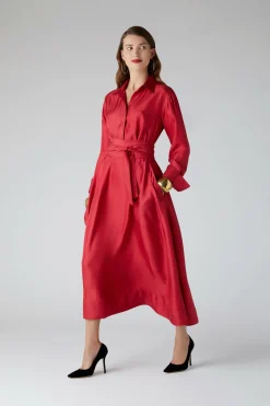 Edie Silk Full Skirt Shirt Dress*Jasper Conran Store