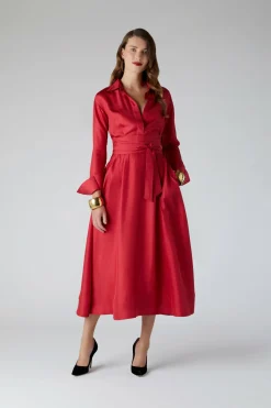 Edie Silk Full Skirt Shirt Dress*Jasper Conran Store