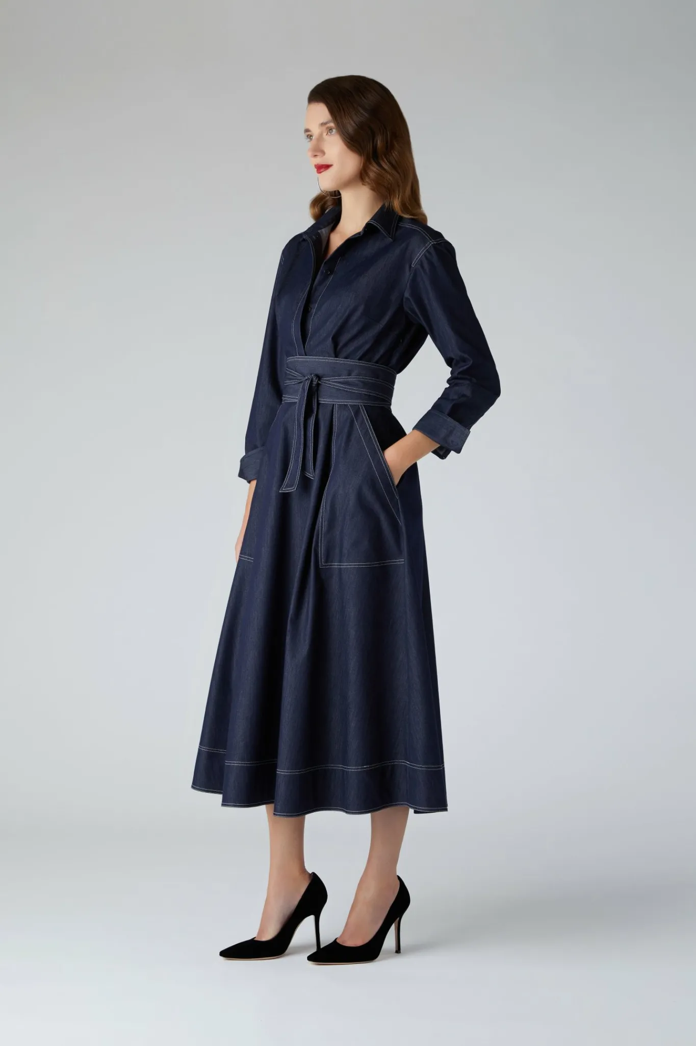 Ella Denim Full Skirt Shirt Dress*Jasper Conran Shop