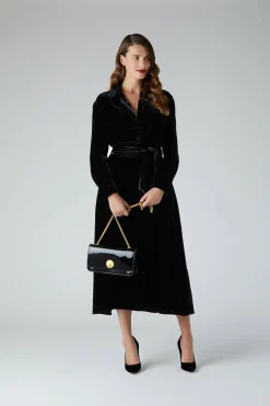 Eve Silk-Blend Velvet Shirt Dress*Jasper Conran Discount