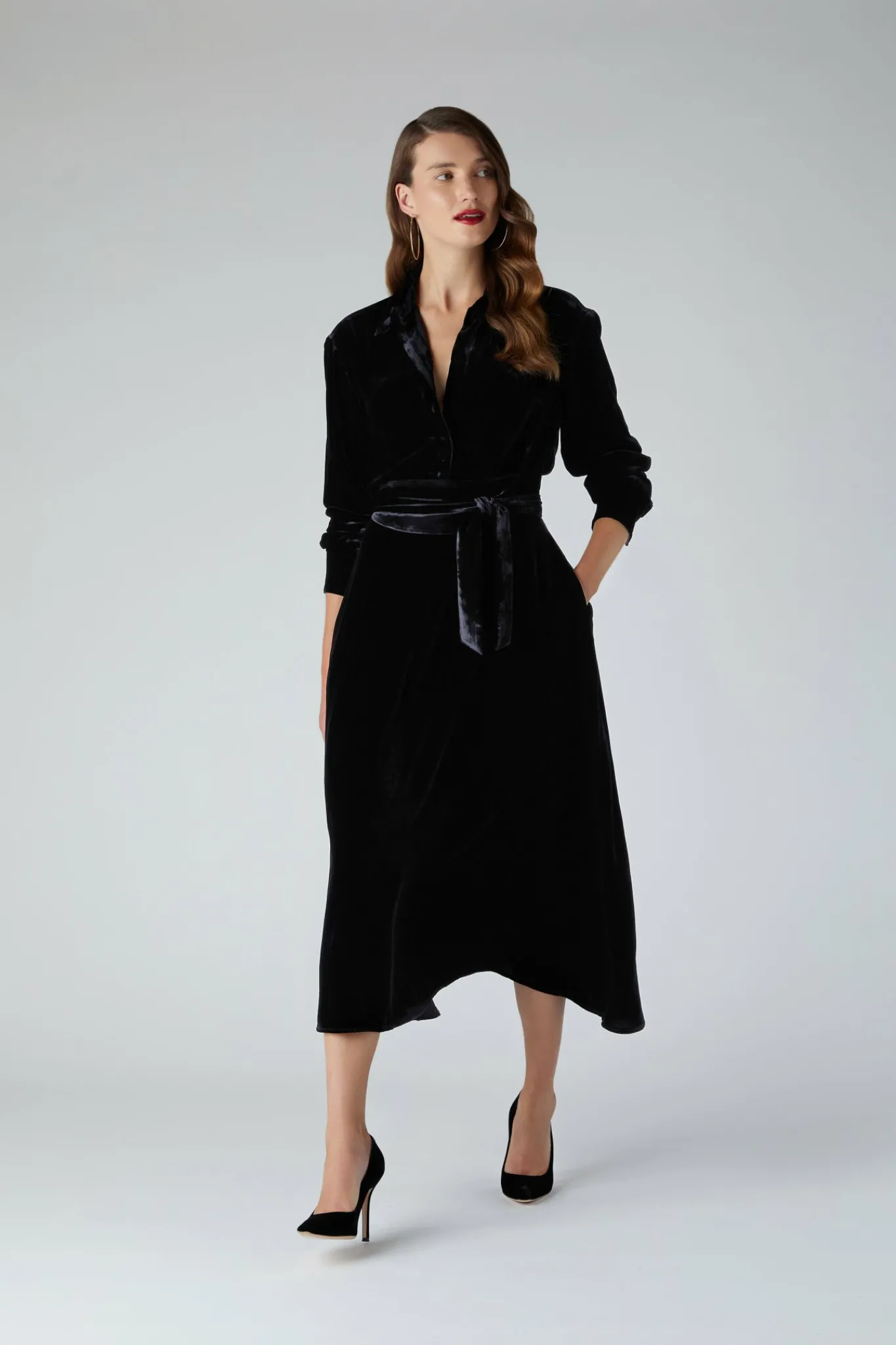 Eve Silk-Blend Velvet Shirt Dress*Jasper Conran Discount