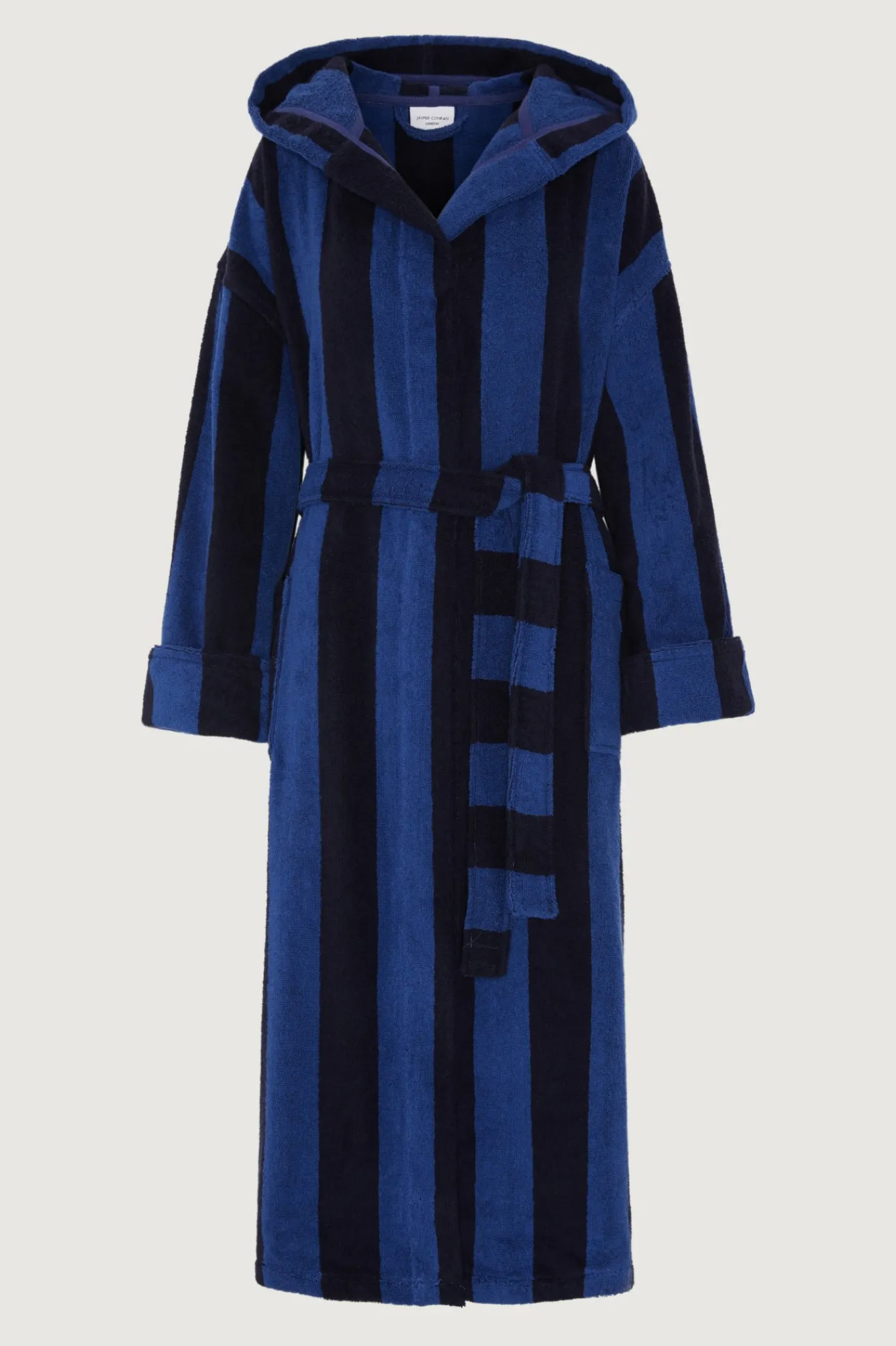 Soft Lightweight Woven Stripe Hooded Robe*Jasper Conran New